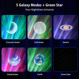 MHAZDZE Galaxy Projector remote and timer allow easy brightness and color adjustments.