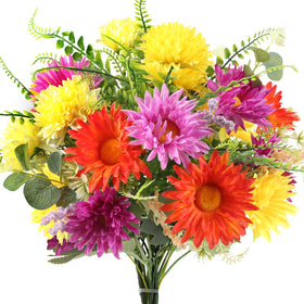 MHMJON artificial gerbera daisy bouquet in a vase for elegant home decor