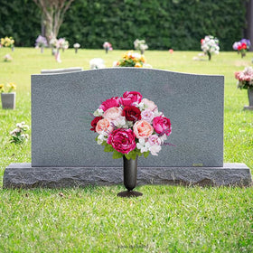 MHMJON lavender accents with green leaves for outdoor cemetery displays