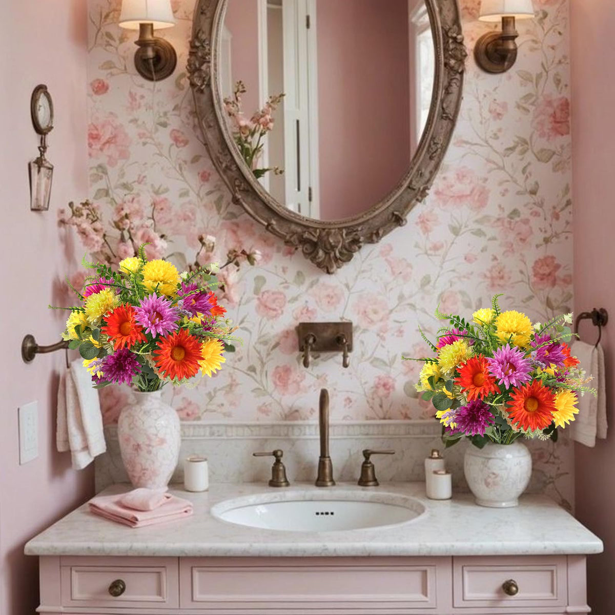MHMJON wedding party decor with bright gerbera daisies