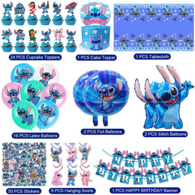 MIAHOME Stitch balloons showcase vibrant colors for festive celebrations.