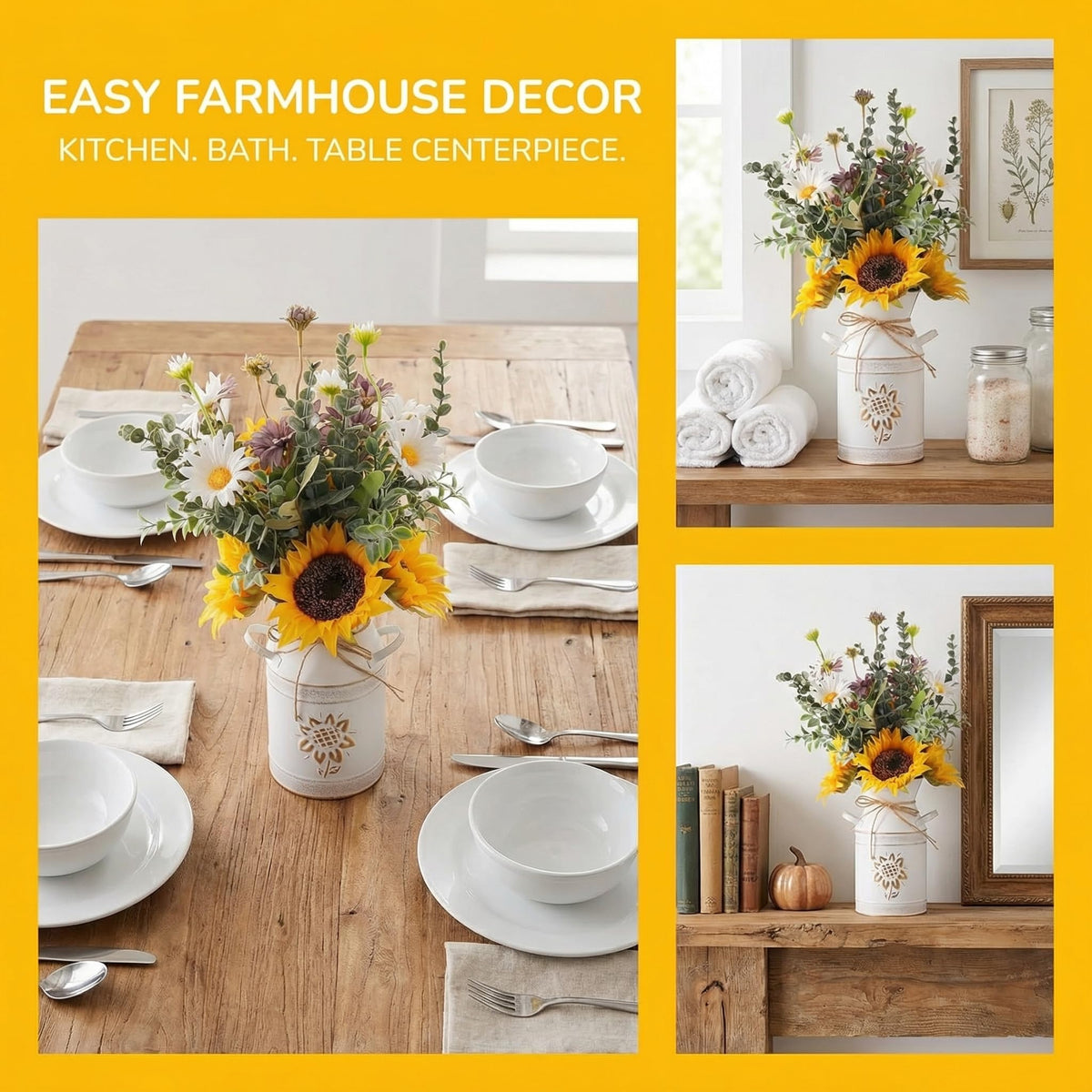 MiaTen sunflower gift set—beautiful decor gift idea for women.