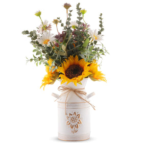 MiaTen sunflowers in vase—maintenance-free, year-round bright artificial blooms.