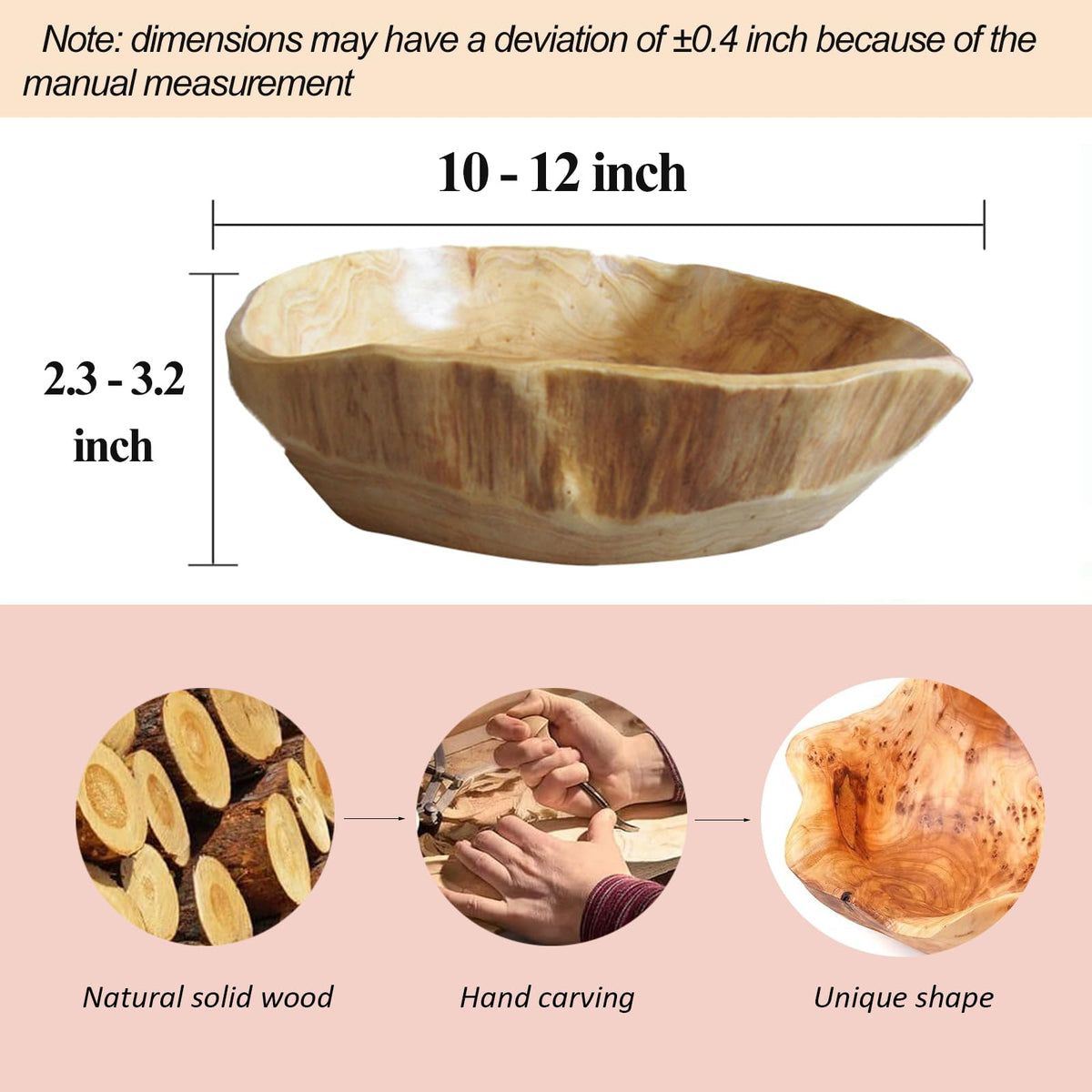 MIATTCLD hand carved bowl, irregular design, perfect for keys and small items.