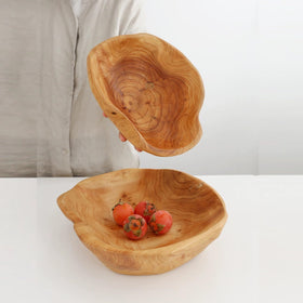 MIATTCLD natural wood bowl may show knots and cracks as character.