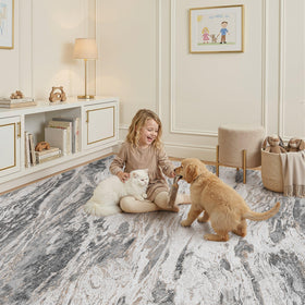 Micgeek durable chenille material rug, ideal for high-traffic living spaces.