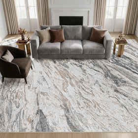 Micgeek soft texture rug, taupe, enhances comfort underfoot.