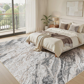 Micgeek washable chenille rug, 9x12 taupe, easy to clean and refresh.