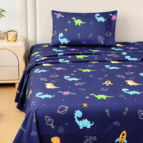 MICORAL dinosaur flat sheet showcases vibrant print and soft touch for cozy nights