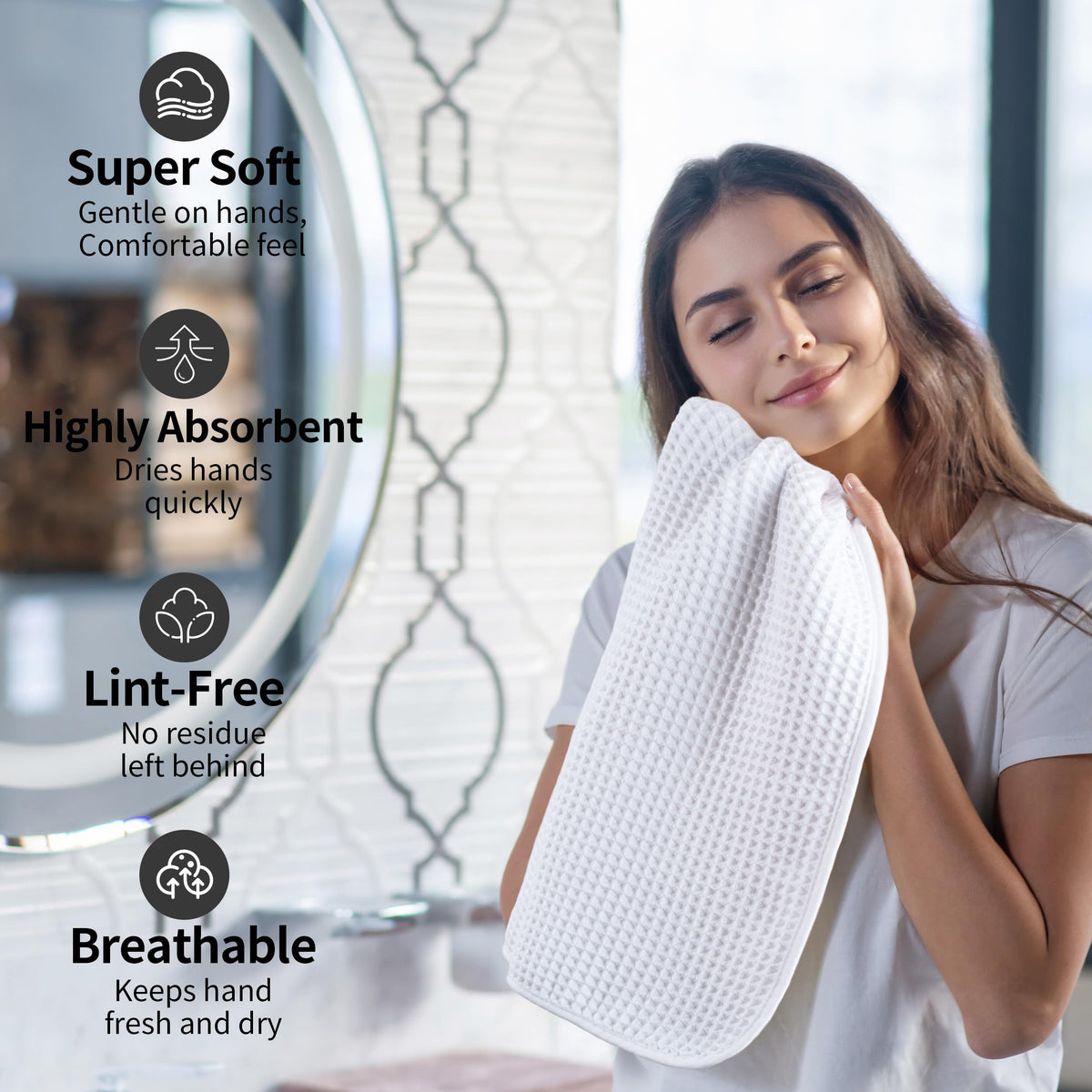 MICROFI fast-drying towels help streamline bathroom routines.