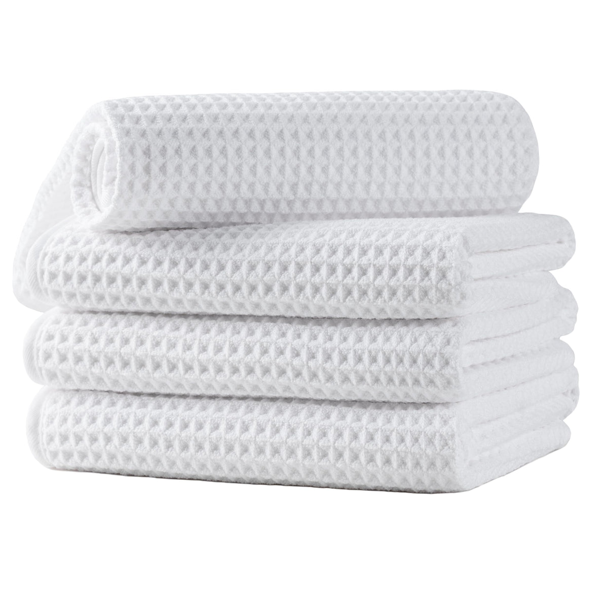 MICROFI microfiber waffle hand towels 4-pack for soft touch and quick drying.