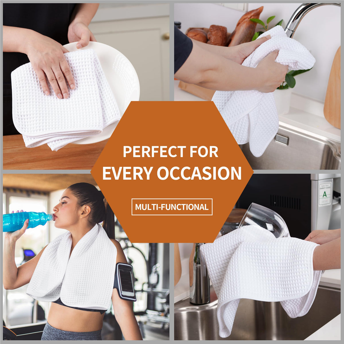 MICROFI versatile towels for home, gym, bath, and beach.