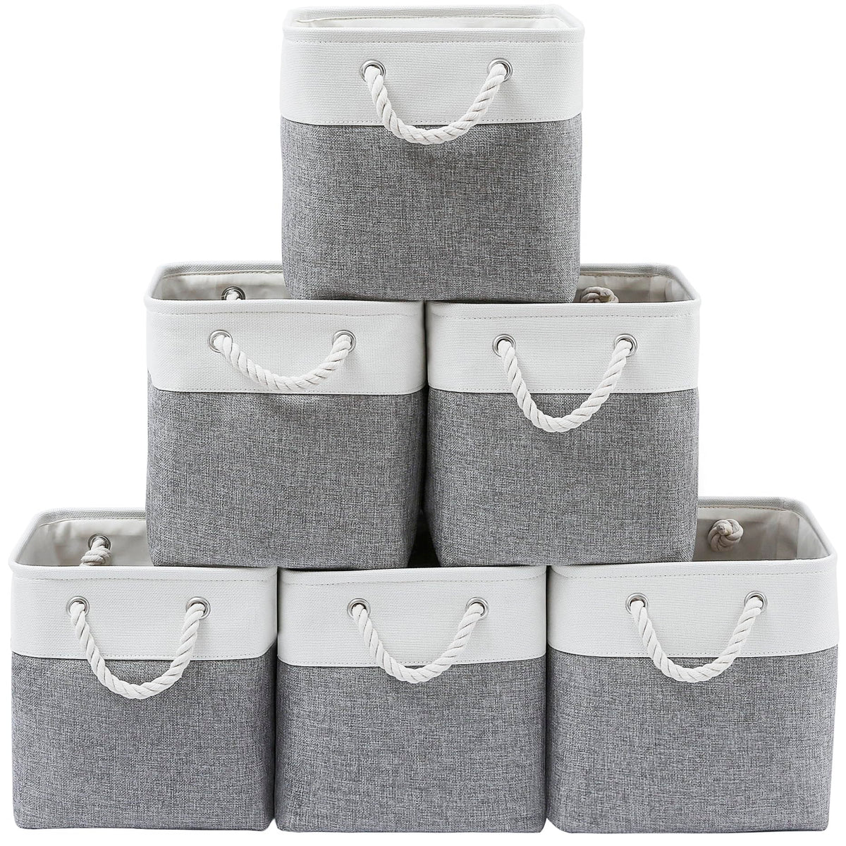 MidmmVick 13x13 cube storage bin set neatly organized on a closet shelf