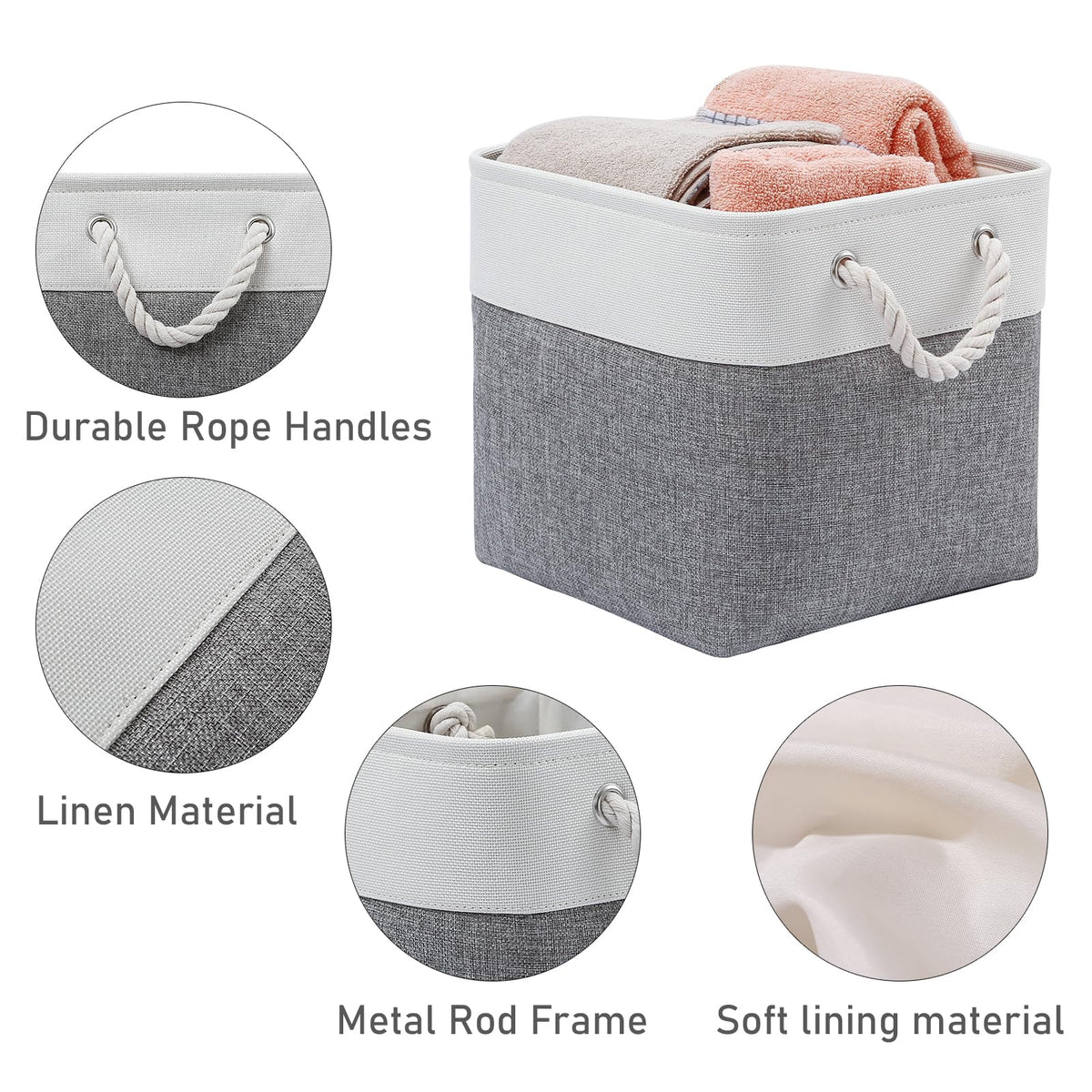 MidmmVick collapsible storage cube in use on a closet shelf for decluttering