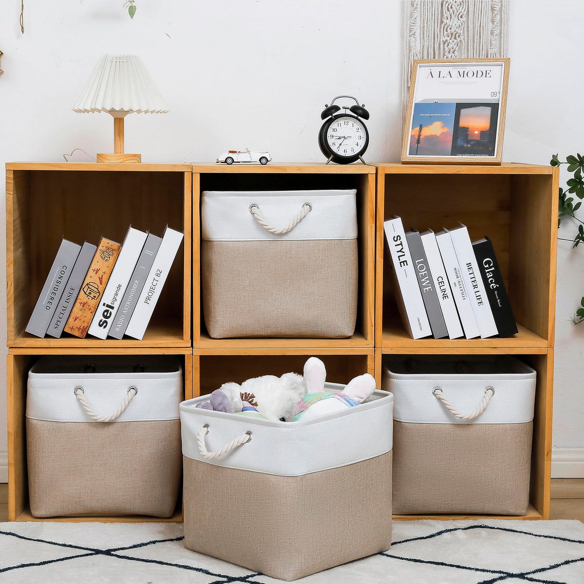 Folded MidmmVick cube bin saves space for travel or storage.