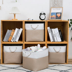Folded MidmmVick cube bin saves space for travel or storage.