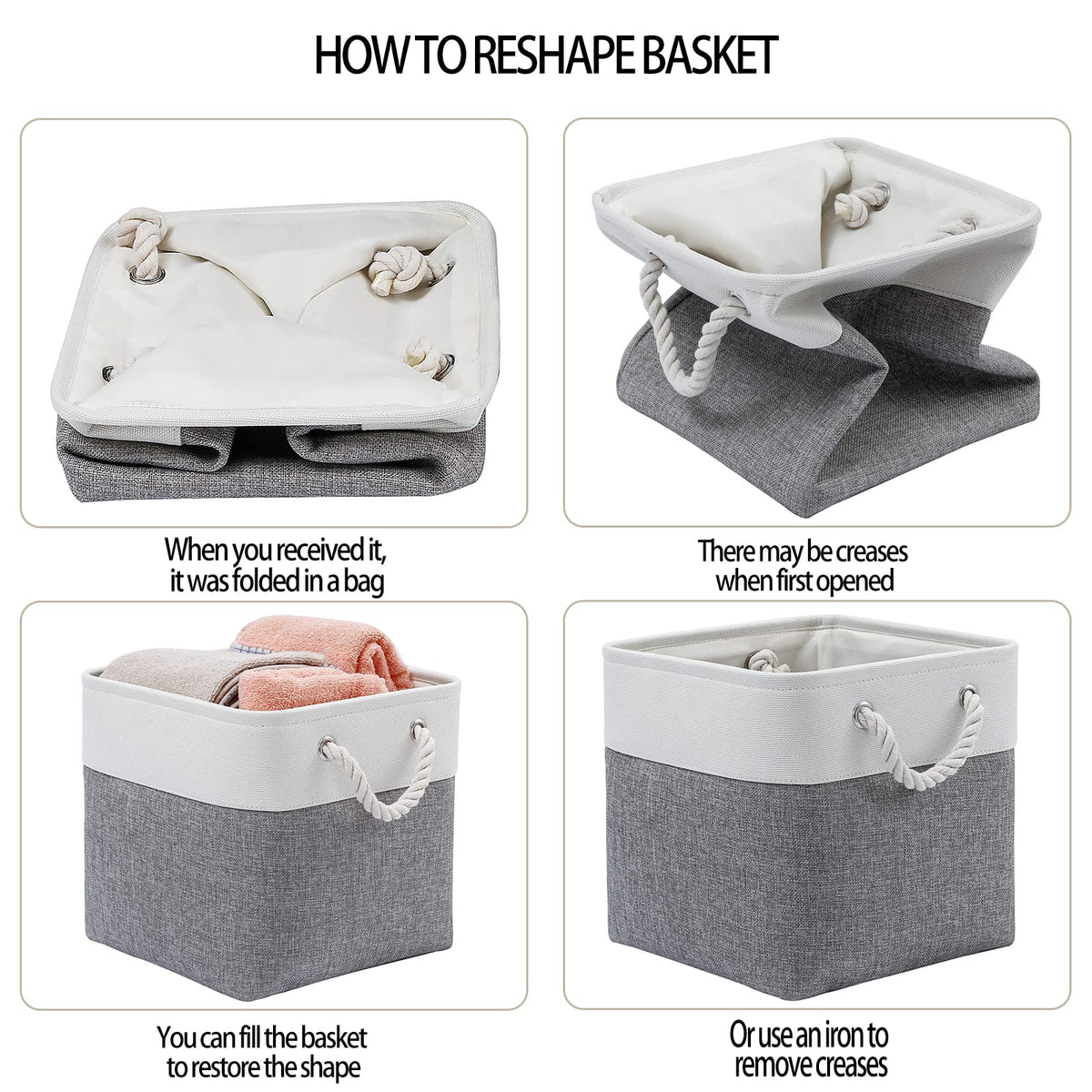 MidmmVick fabric bin with linen and EVA and sturdy frame.