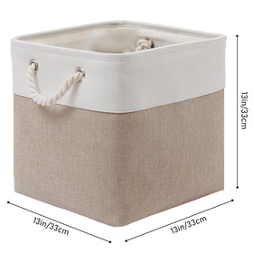 MidmmVick storage baskets on a shelf show ample 13x13x13 space.