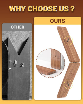 Midukit cowboy hat rack pine board close-up highlights durable, crack-resistant construction.