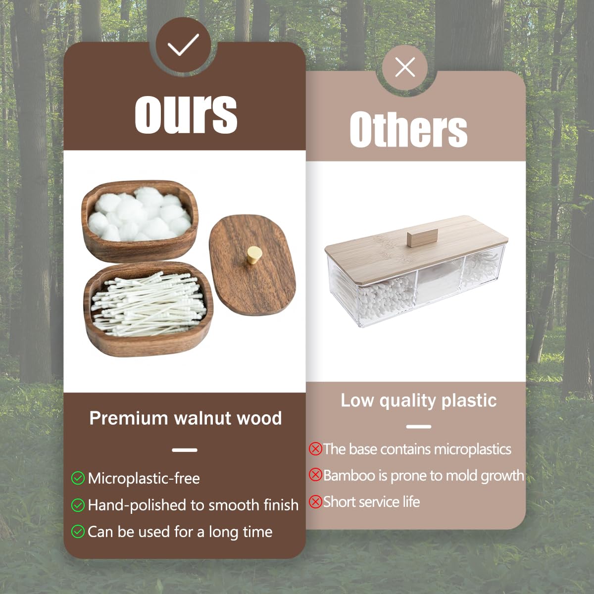 MIGAKU HOME floss picks storage in a compact wooden organizer.