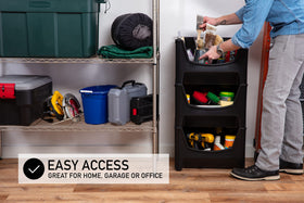 Mighty Tuff Jumbo Stack Bins nestable-storage collapsed for compact storage.