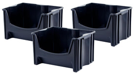 Mighty Tuff Jumbo Stack Bins pack-3 shown for versatile storage and easy transport.