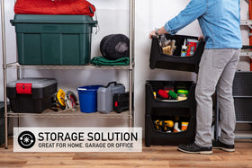 Mighty Tuff Jumbo Stack Bins interlocking-stacks saving floor space.