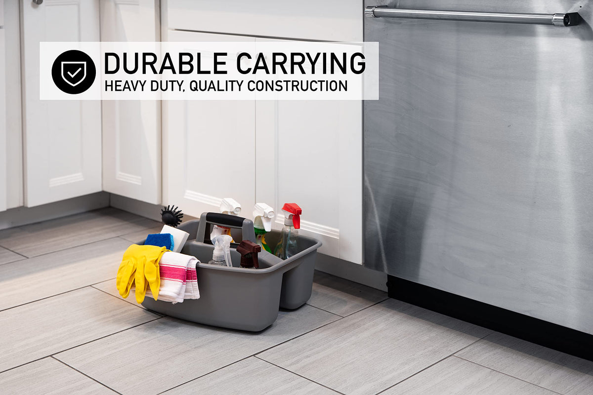 Mighty Tuff Rough & Rugged Caddy two compartments keeps tools organized.