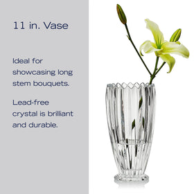 11 inch height supports tall blooms and dramatic arrangements.
