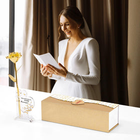 Mikasol elegant gift box packaging protects the rose during shipping.