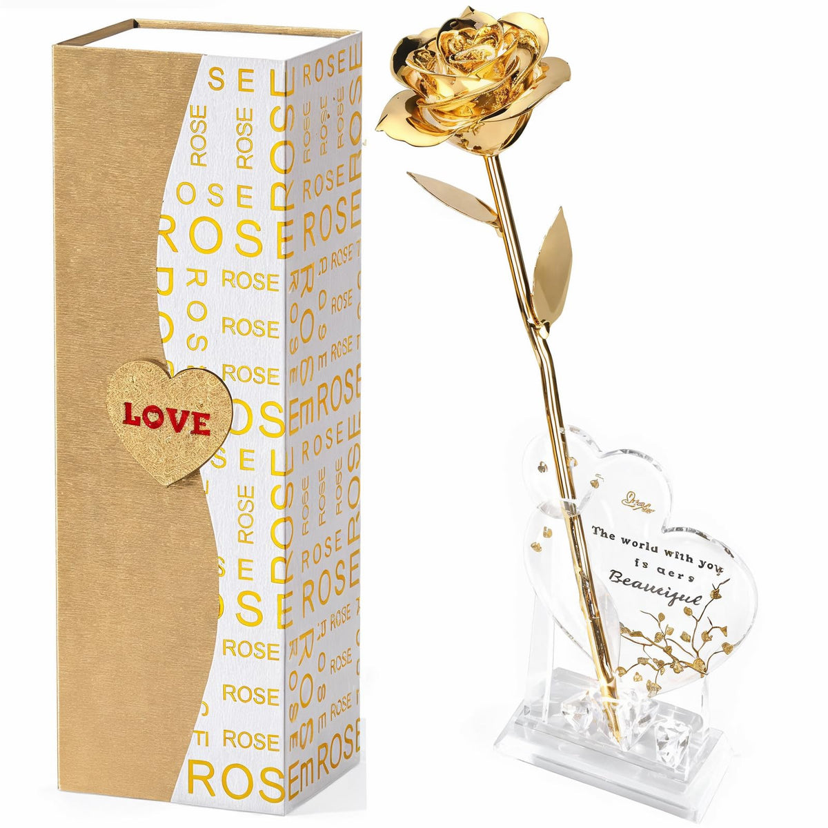 Mikasol gold-dipped rose closeup shows 24K plating for a lasting keepsake.