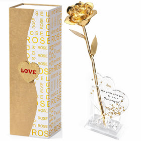 Mikasol gold-dipped rose closeup shows 24K plating for a lasting keepsake.