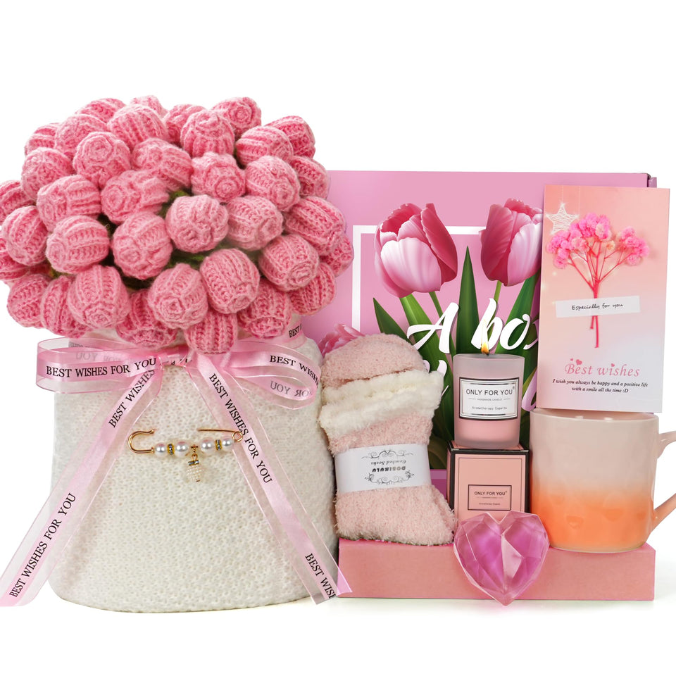 Mikimoony crochet flower bouquet blanket, warm and lasting gift for loved ones