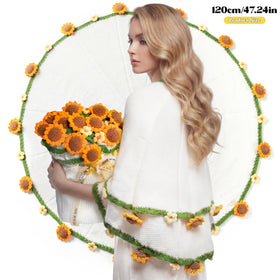 Mikimoony crochet flower bouquet throw ideal for romantic gifts and warm evenings.