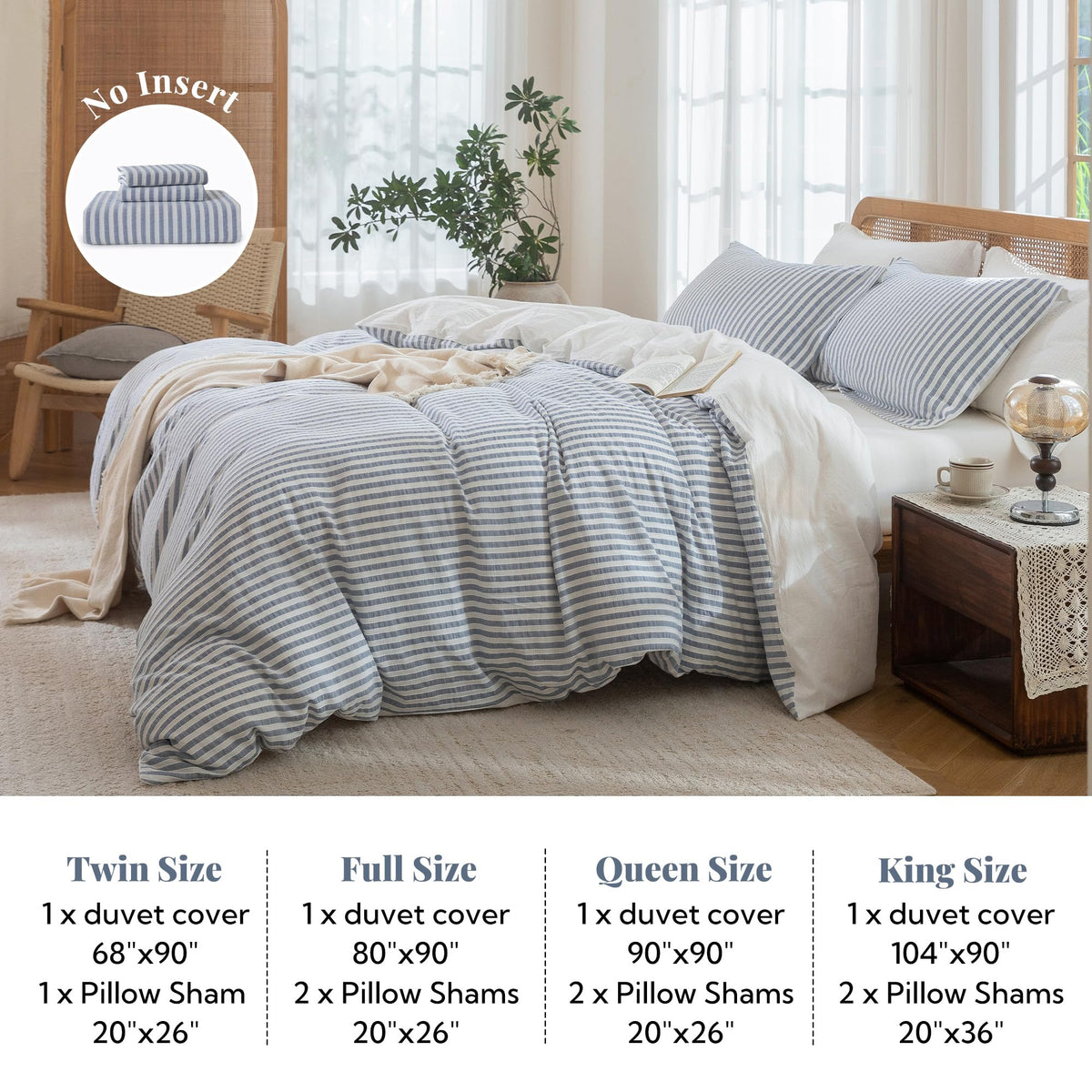 MILDLY eight corner ties keep the duvet insert secured.