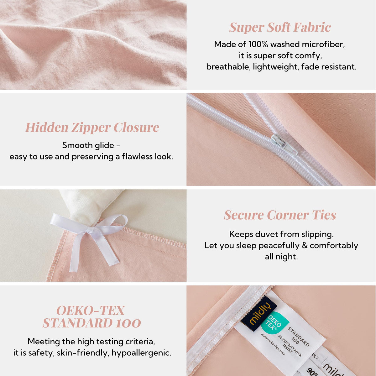 MILDLY queen size duvet cover 90x90; fits standard beds securely.