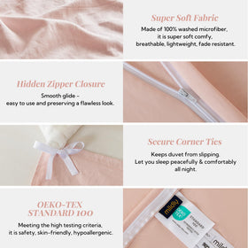 MILDLY queen size duvet cover 90x90; fits standard beds securely.