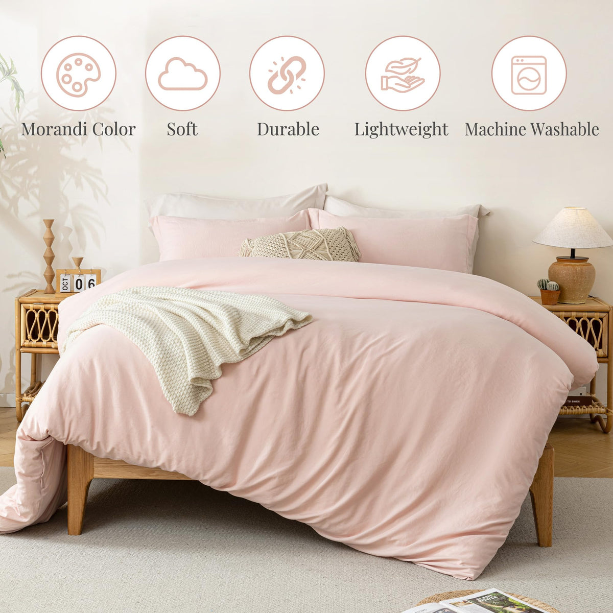 MILDLY washed microfiber 120gsm pink; breathable and durable for daily bedding.