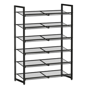 MILEFA 6-tier shoe rack front view showing ample storage for family footwear