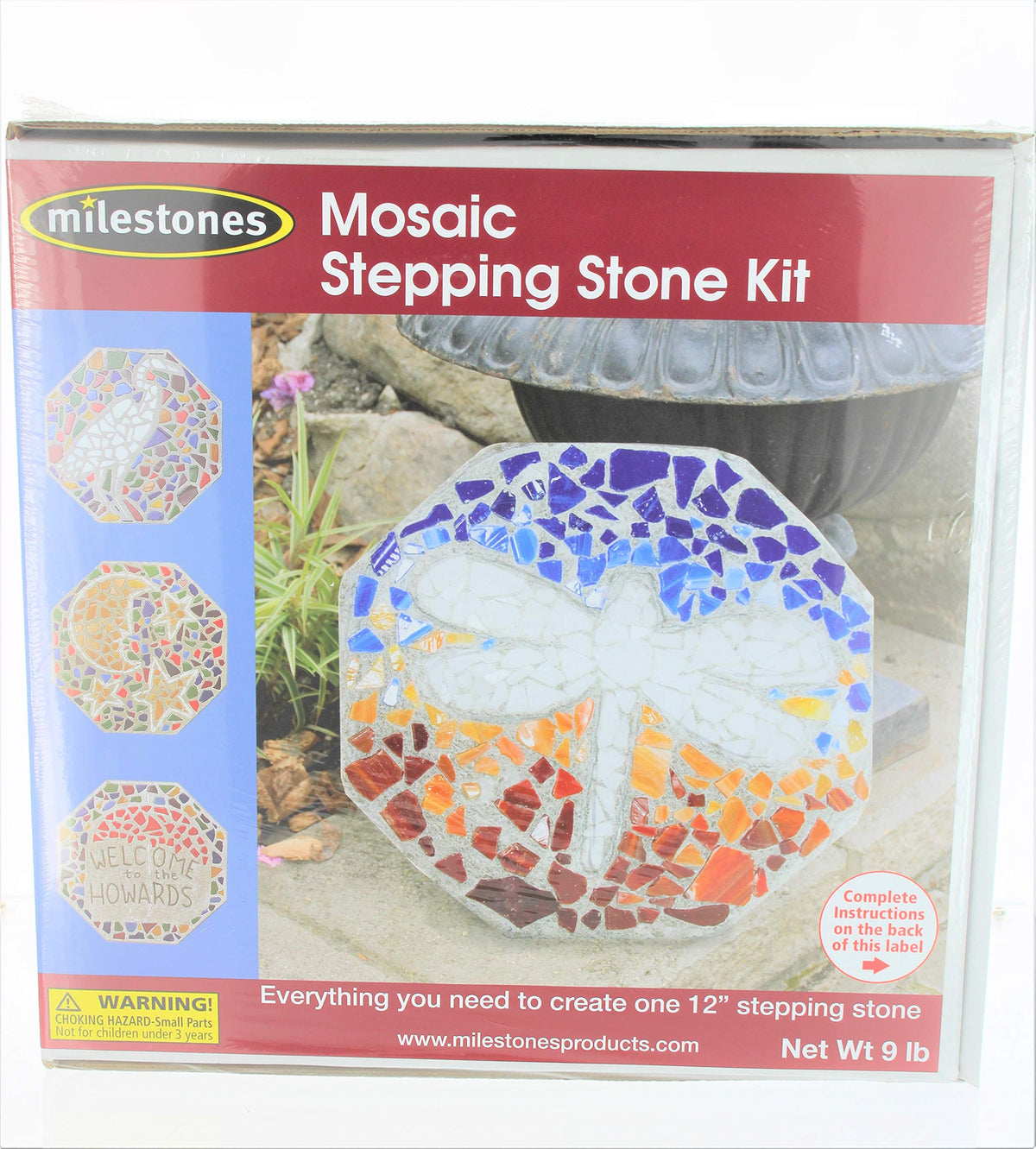Completed Milestones stepping stone in a sunny garden path.