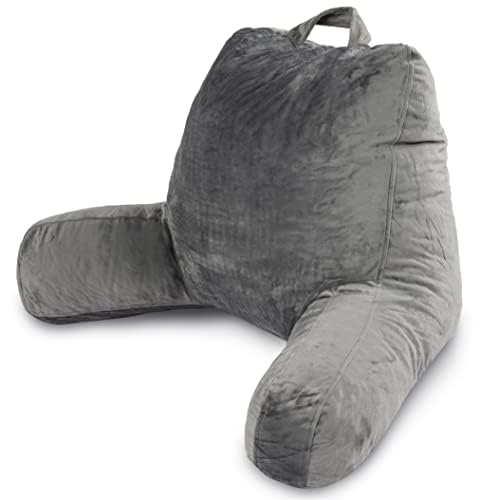 Milliard reading pillow with arms front view; supports upright bed reading.
