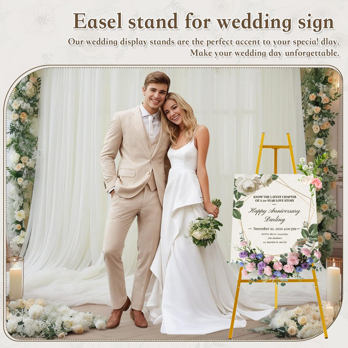 Milostelom adjustable four-height settings fit signs of different sizes.