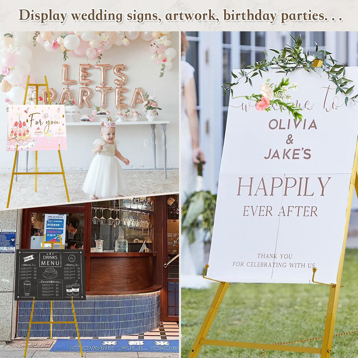 Milostelom wedding sign display adds a stylish focal point to welcome signage.