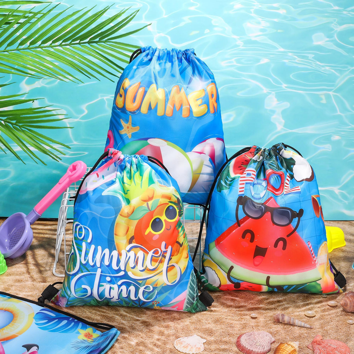 MIMIND beached ball motif bags are great for poolside giveaways