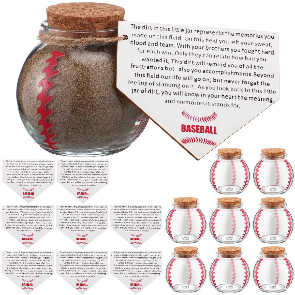 Mimorou baseball jar with cork lid for compact party favors