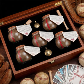 Mimorou baseball pattern glass jar with stitching detail