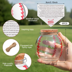 Mimorou baseball jar set with wooden signs for decorations