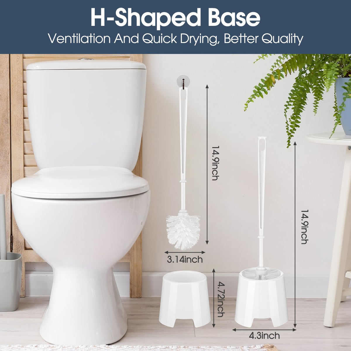 Mimorou 38 cm long-handle toilet brush for hygienic use.