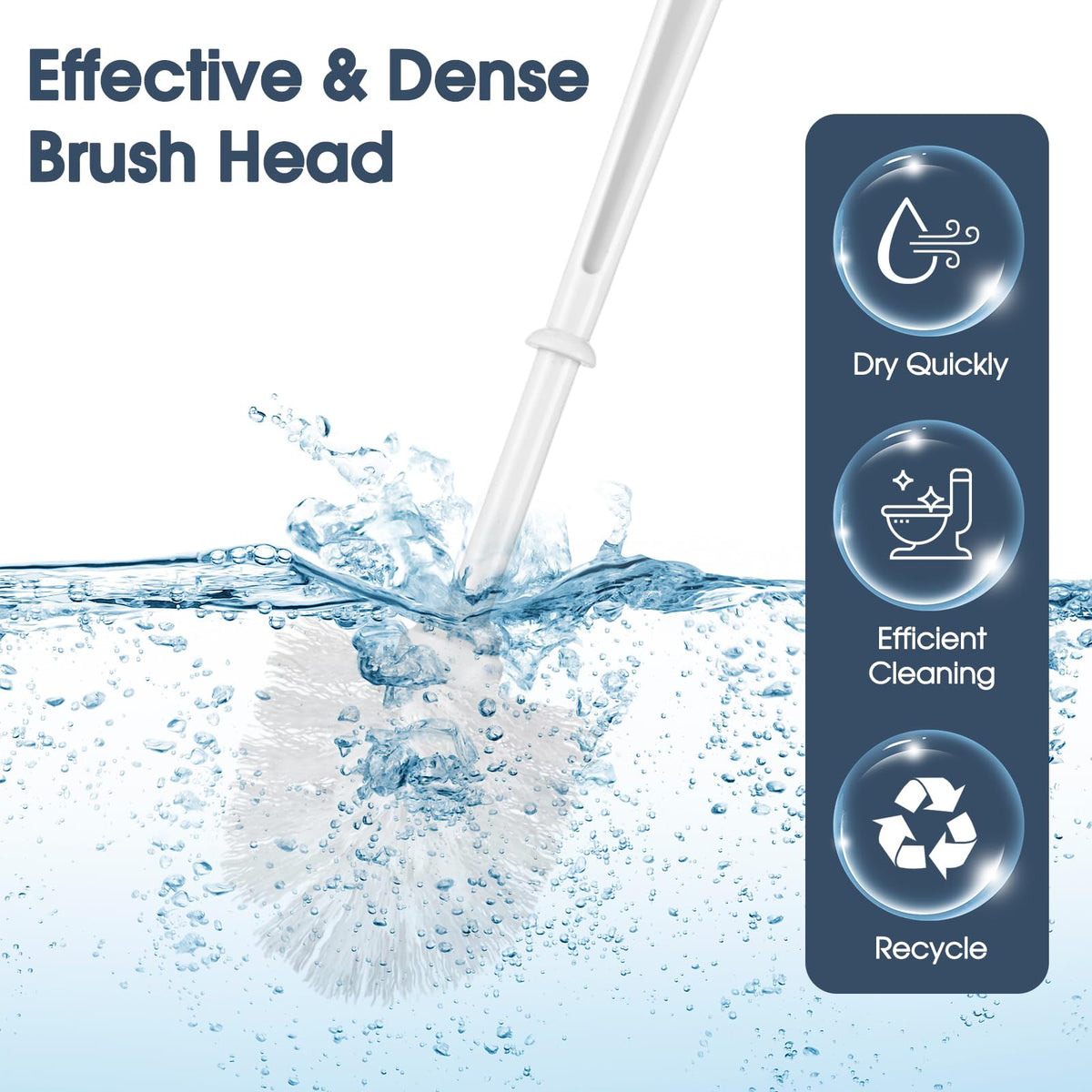 Mimorou toilet brush with convenient hanging hole for air drying.