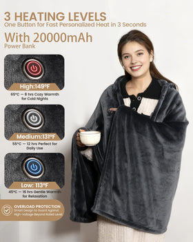 MIMYTH 20000mAh battery detail showing long-lasting warmth